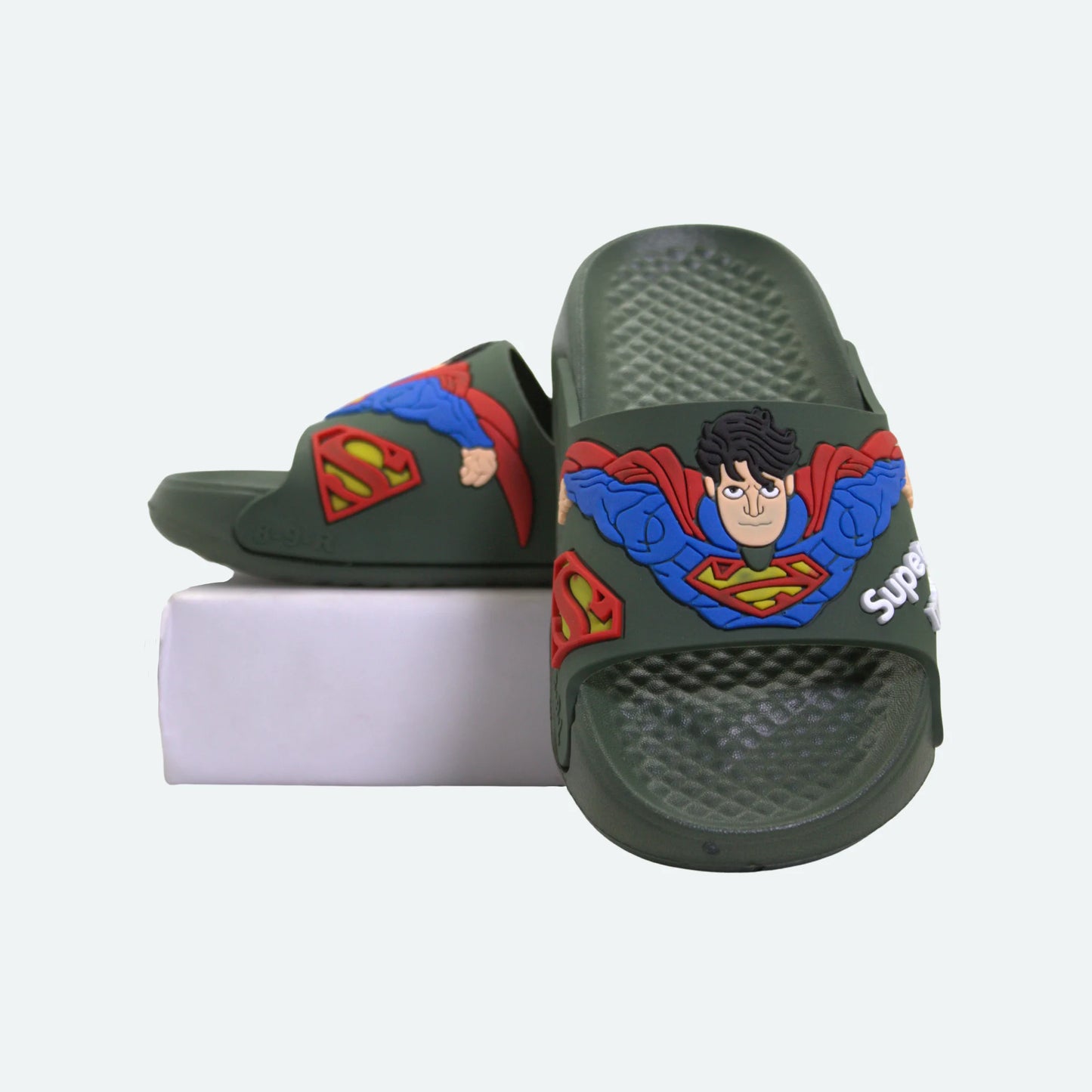 Superman Slide on Slippers - Green
