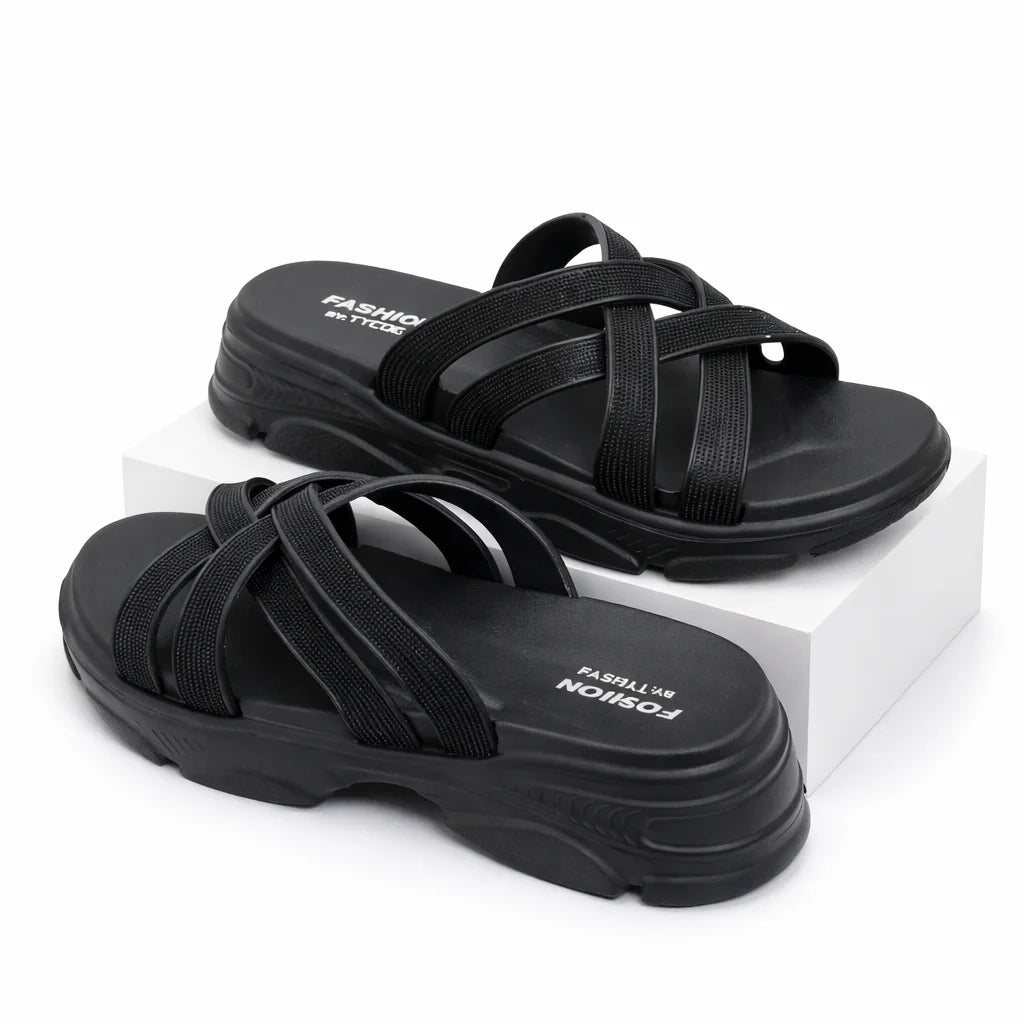 Strappy Wedge Flip Flops for Women