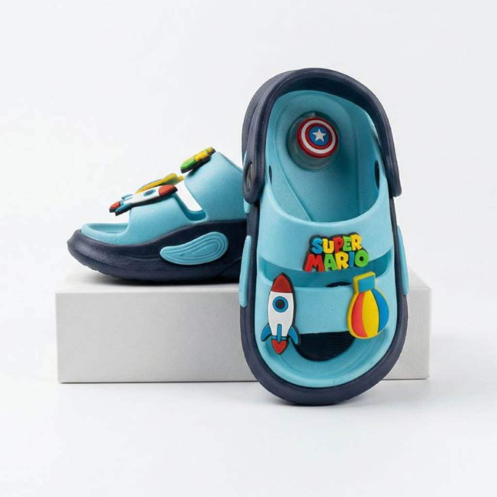 Super Mario Whistle Sandals- Navy/Blue
