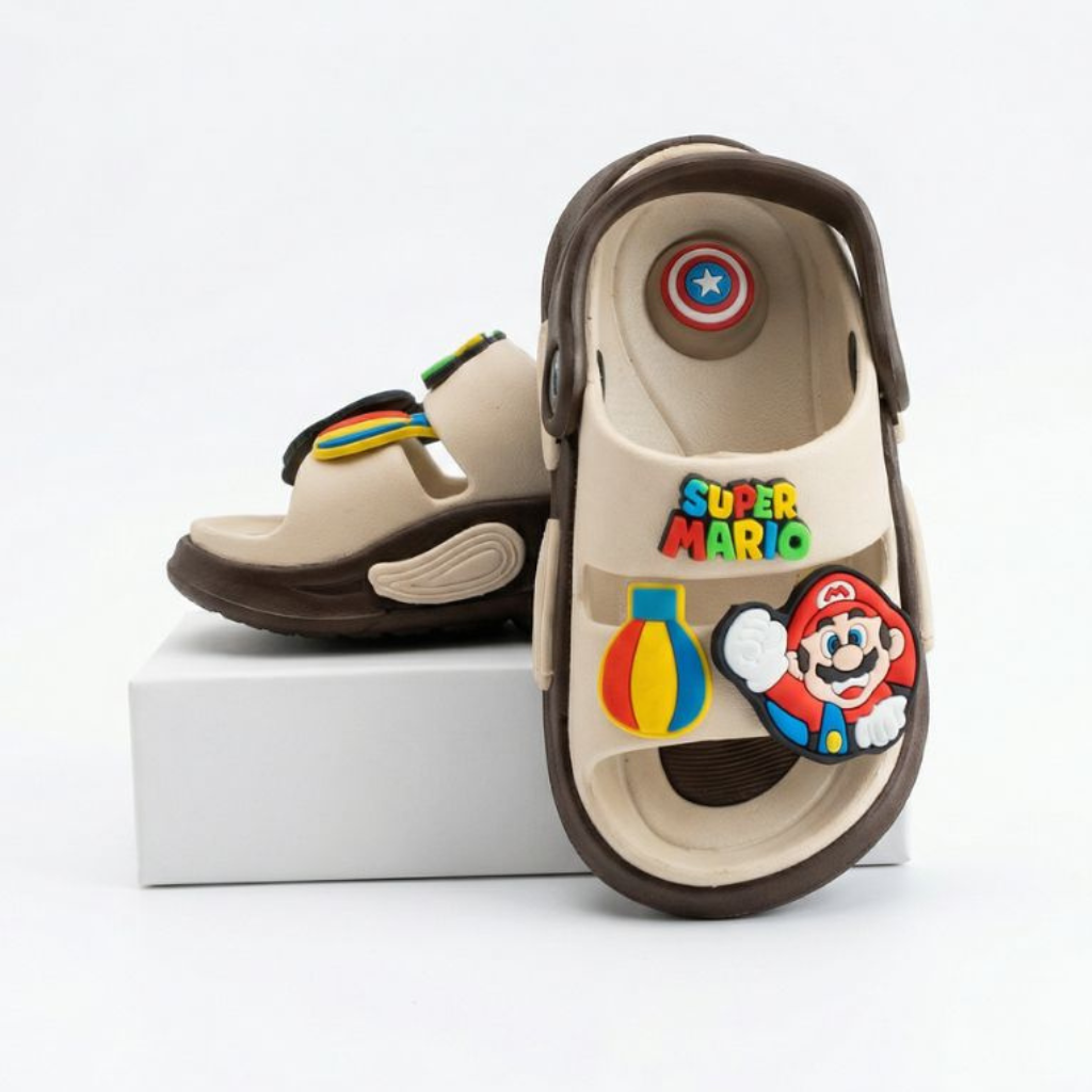 Super Mario Whistle Sandals- Beige/Brown