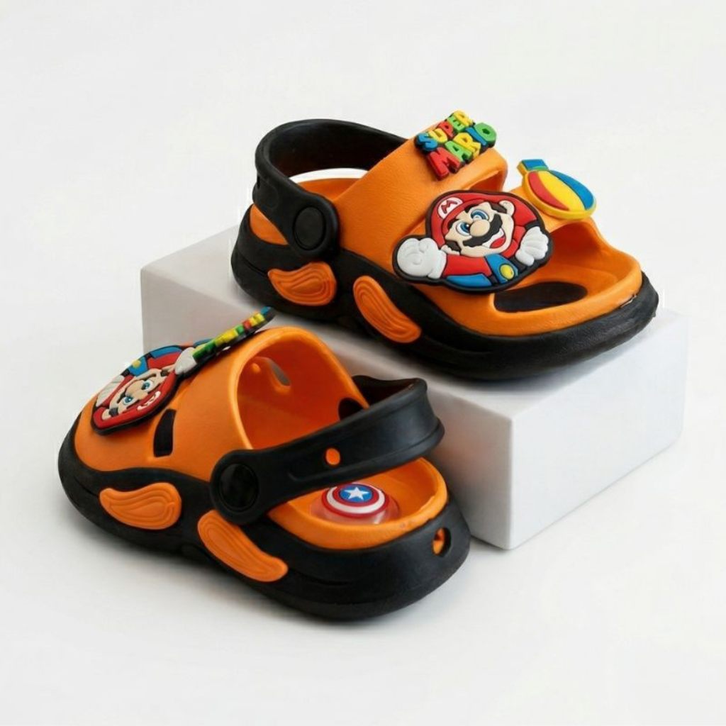 Super Mario Whistle Sandals- Orange/Black