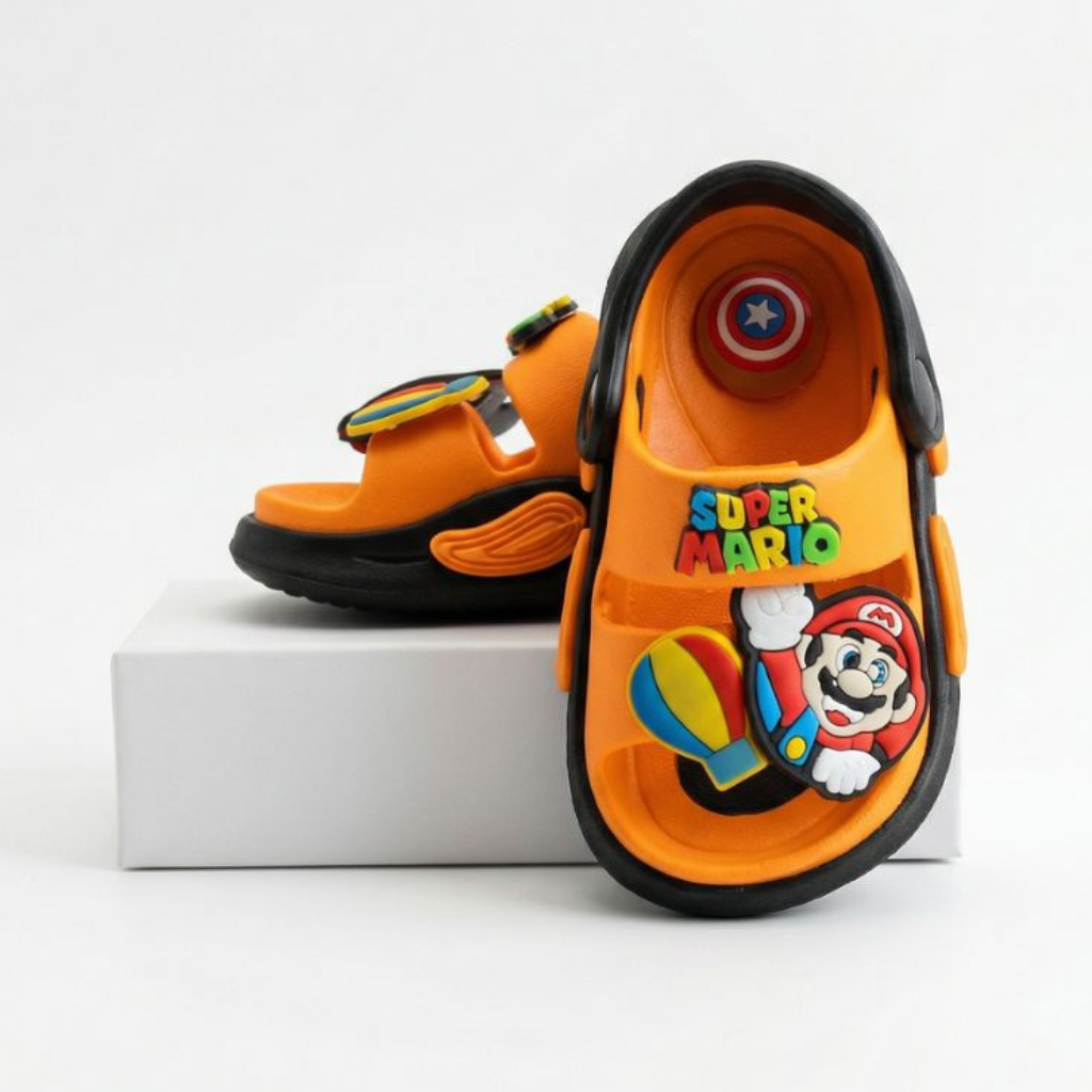 Super Mario Whistle Sandals- Orange/Black