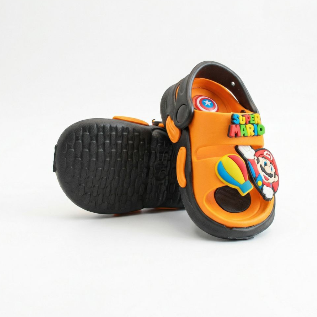 Super Mario Whistle Sandals- Orange/Black