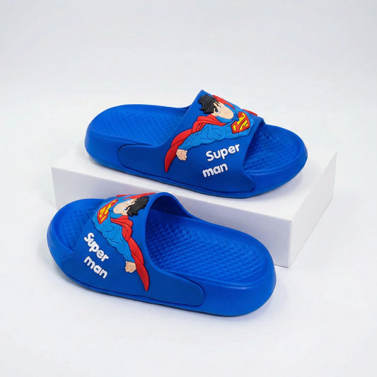 Superman Slide on Slippers - Blue