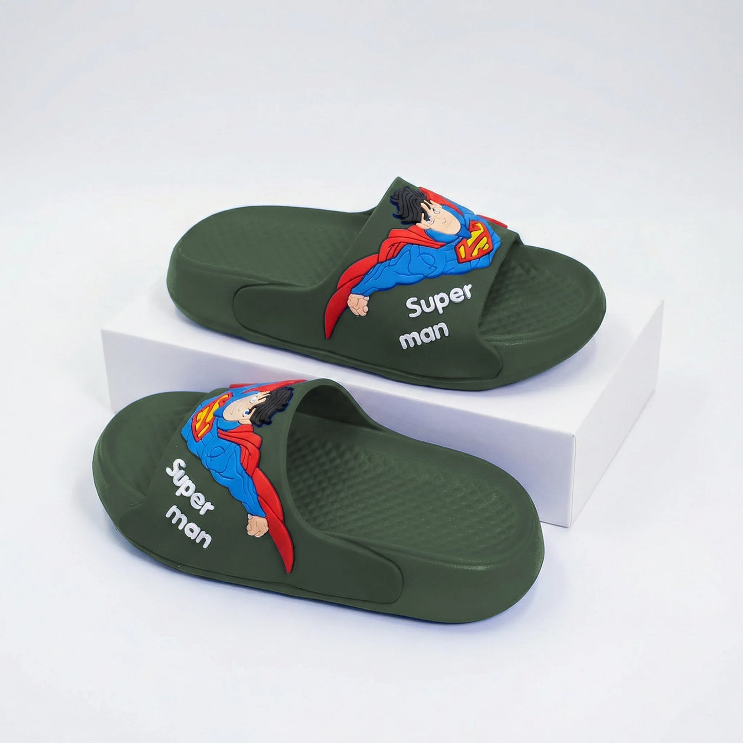 Superman Slide on Slippers - Green