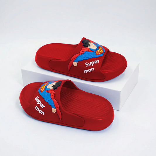 Superman Slide on Slippers - Red