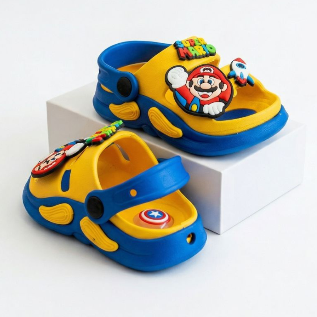 Super Mario Whistle Sandals- Yellow/Blue