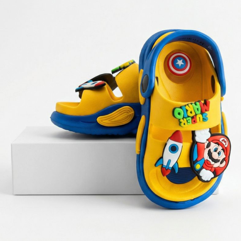 Super Mario Whistle Sandals- Yellow/Blue